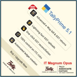 Image showing Tally Prime accounting software services offered by ITMO for business finance management.